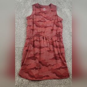 Kuhl Vantage Dress Women Large Red Camouflage Tank Sundress Hiking Travel Pocket